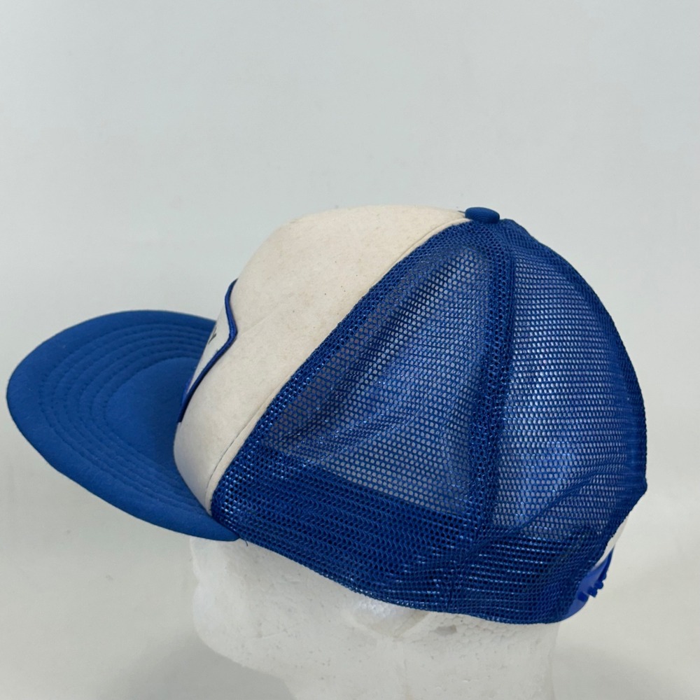Vintage San Sun Expressway Nationwide Trucker Hat Blue White Snapback Mesh Cap - Picture 3 of 8